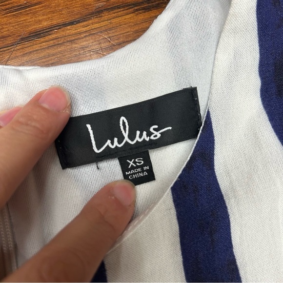 Lulus Women's Multitask-Queen Ivory Blue Print Shift Dress - Picture 9 of 11